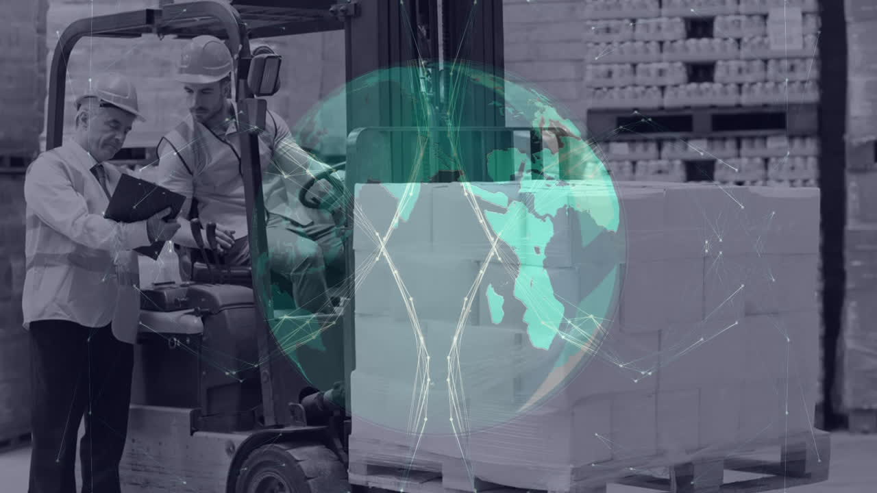 composición del almacén waho0918jf situación del almacén combinada con tierra verde animada