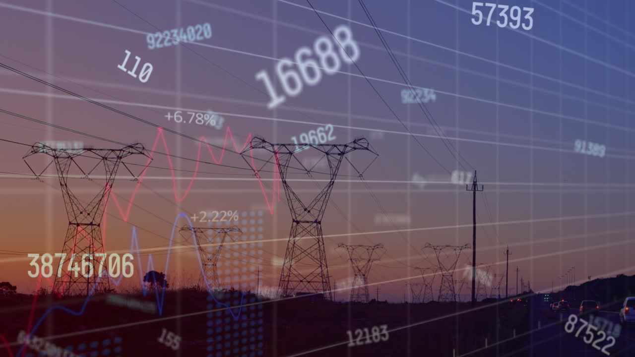 여러 번 변하는 숫자의 애니메이션 및 네트워크 타워에 대한 통계 데이터 처리