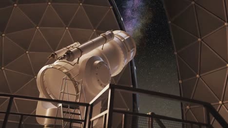 a modern optical telescope inside a rotating dome