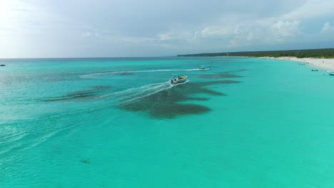 boats on sea in bahia de las aguilas in dominican republic