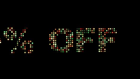 60 por ciento de descuento en el texto delantero de desplazamiento de pantalla de pared de led