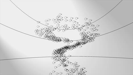 3d animation, a vortex of circles with numbers on grey background