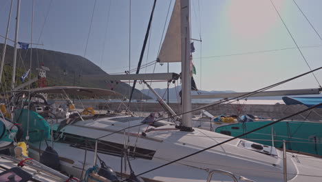 lefkada, greece - 11 august 2025 : view from a yacht at sea in lefkada, greece