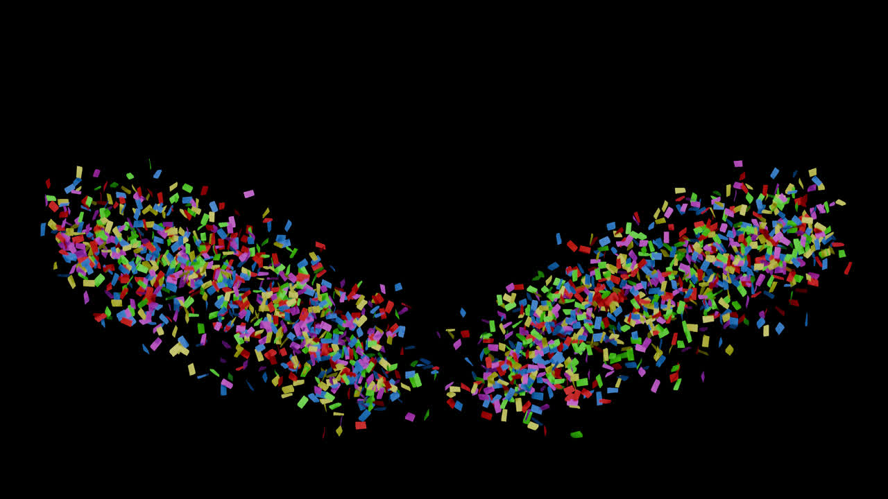 Multicolor Confetti Pop from Each Side on Transparent Background, Festive Celebration Overlay