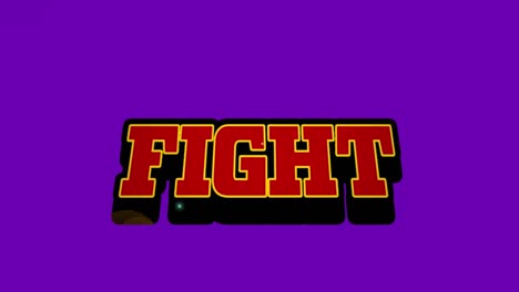animación del texto de lucha sobre patrones abstractos contra un fondo amarillo
