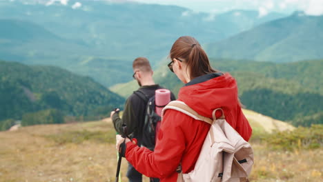 hikers enjoying a mountain view