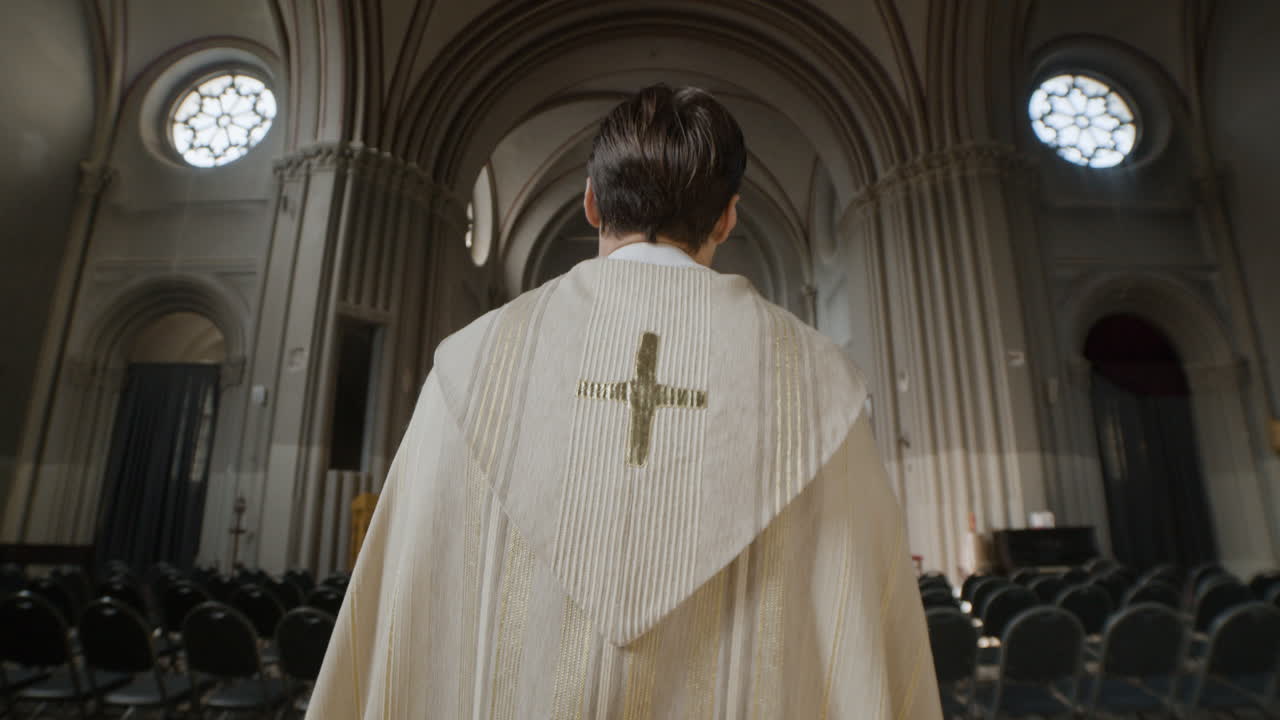 A priest in a church