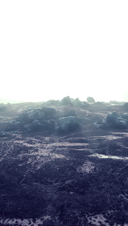 abstract rocky landscape with fog