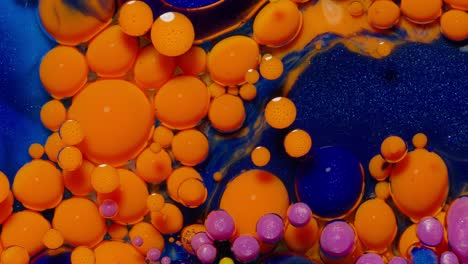 abstract art: colorful bubbles in blue liquid