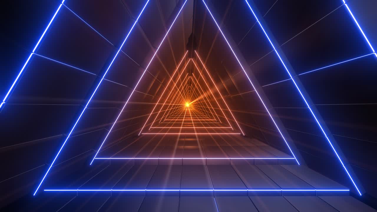 túnel de triángulo de neón