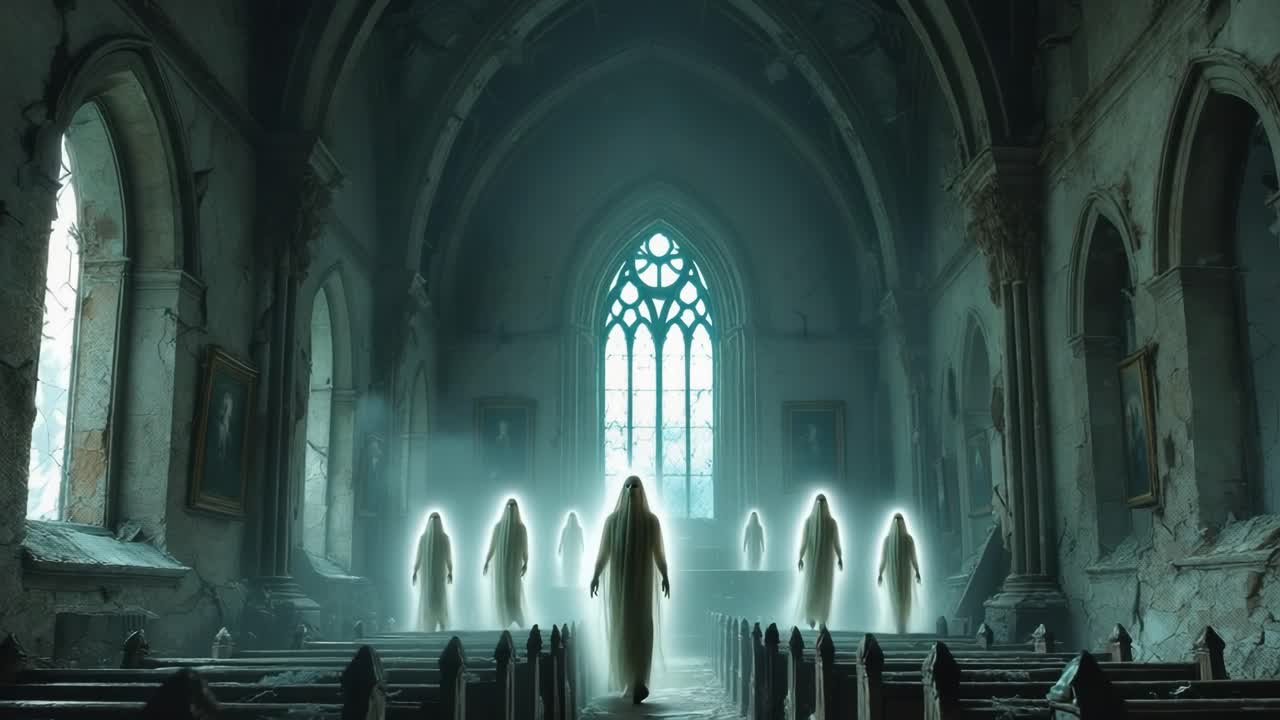 Spectral Gathering in a Ruined Gothic Church