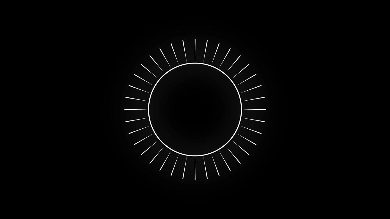 Abstract White Circle Animation with Expanding Radiating Lines
