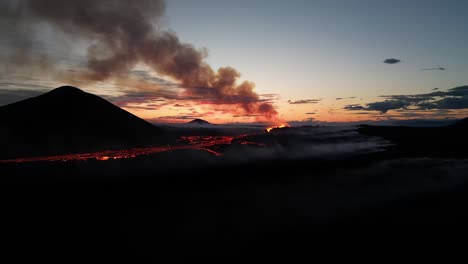 Aerial-panoramic-view-over-the-last-Icelandic-volcano-eruption