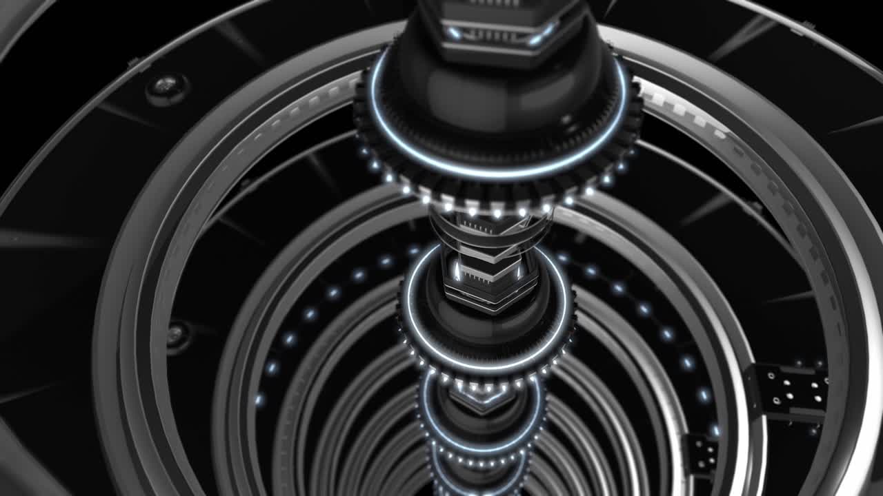 túnel futurista abstracto con luces brillantes