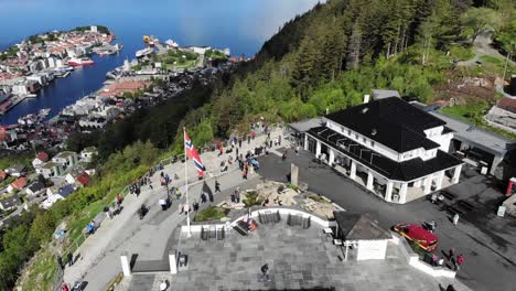 Aerial:-Fløien-restaurant-in-Bergen