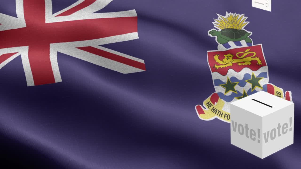 카이만 제도의 투표용지 - 발 앞에 있는 투표용장 - 선거 - 투표 - 카이먼 제도의 발 - 카이맨 제도 발 높은 세부사항 - 국가 발 카이먼 섬 파동 패턴 루프 가능한 요소 - 직물 질감과 끝없는 루프 - 수직 발