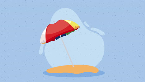 summer umbrella on the beach animation