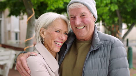 portrait of a senior tourist couple sightseeing