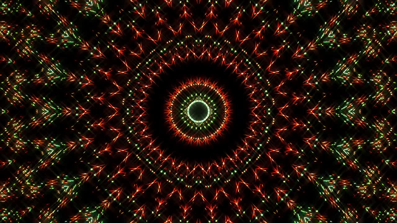 patrón de kaleidoscopio abstracto con colores completos. mandala mágica. 4k