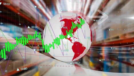 Animación-Del-Procesamiento-De-Datos-Financieros-Sobre-El-Globo-Y-El-Almacén.