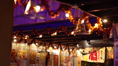 colorful lights and decor in a thai restaurant