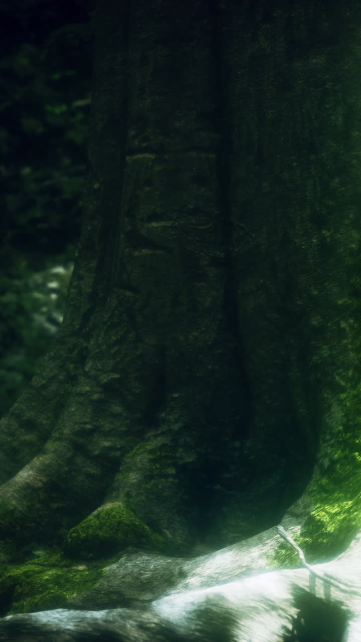 primer plano de un tronco de árbol cubierto de musgo