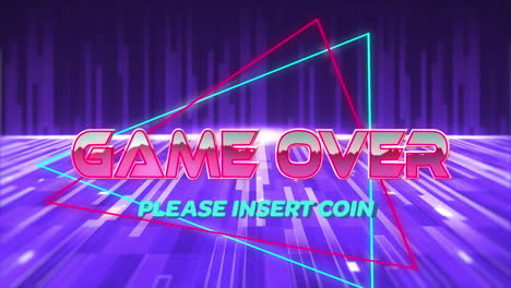 animation of the words game over written in metallic pink