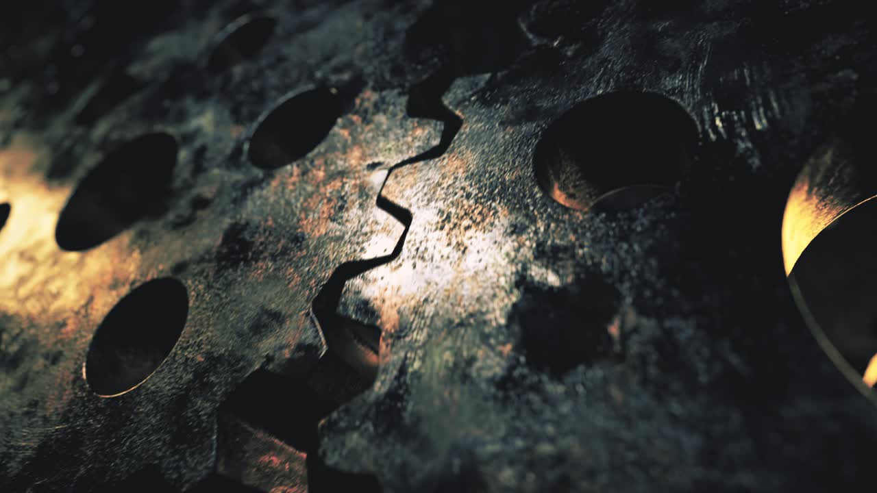 회전하는 금속 메커니즘에서 배경 비즈니스 워크플로우 개념: 시엄리스 루프 3d 렌더링