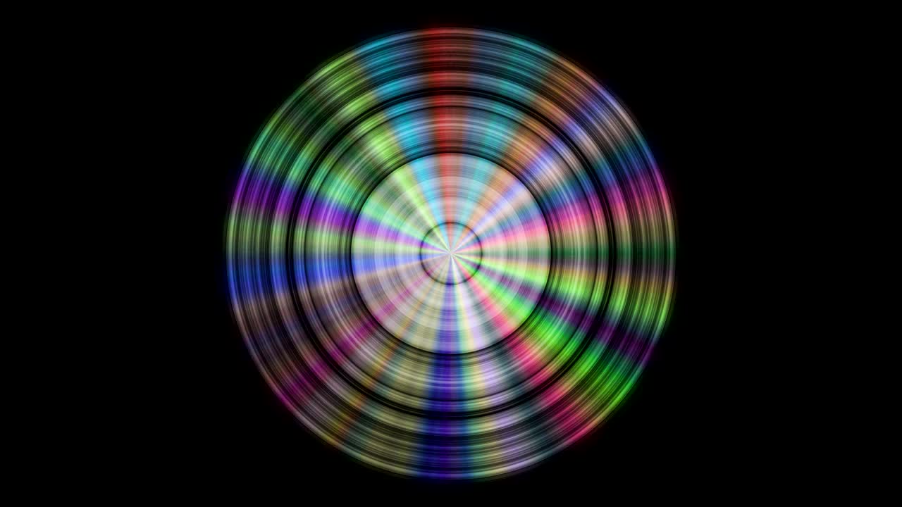 disco metálico con reflejos de color, bucle sin costuras