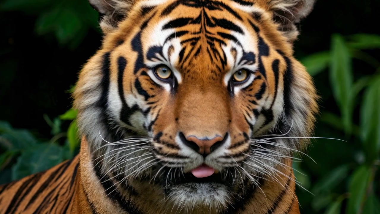 Retrato de primer plano de un majestuoso tigre en la naturaleza