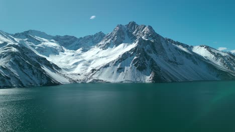 El-Yeso-Nevada-Reservoir,-Cajon-Del-Maipo,-Land-Chile