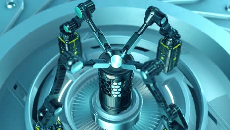 smart industry laser robots in an innovative science laboratory 3d animation video loop