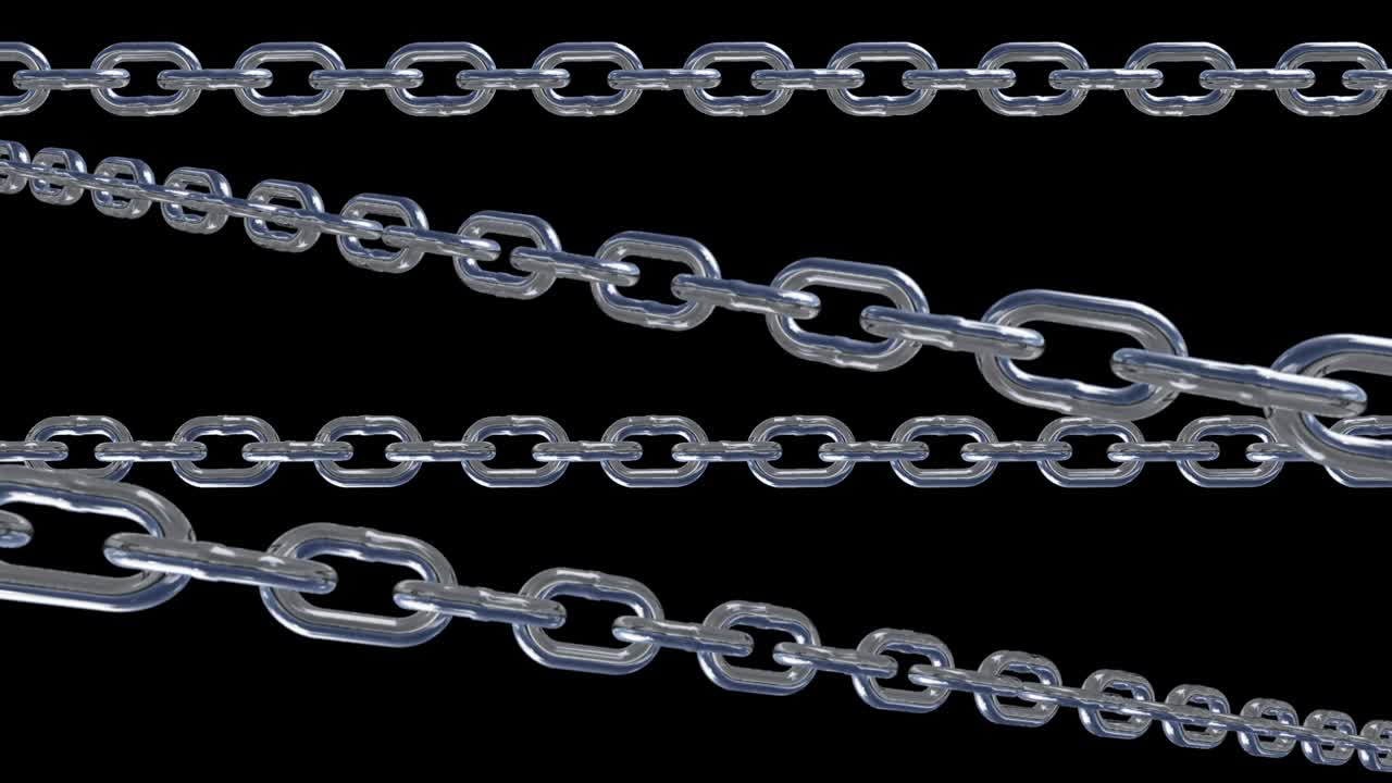 animación de bucle de conexión de enlace de cadena metálica