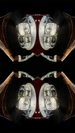 equipo musical cubierto de diamantes vertical