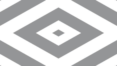 agrandamiento de rombos grises y blancos. animación de bucle gráfico de movimiento simple