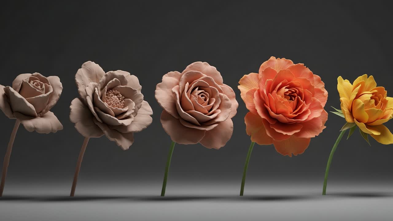 A Stunning Display of Artistic Floral Arrangements Featuring Various Roses Showcasing Unique Colors and Shapes in a Captivating Presentation