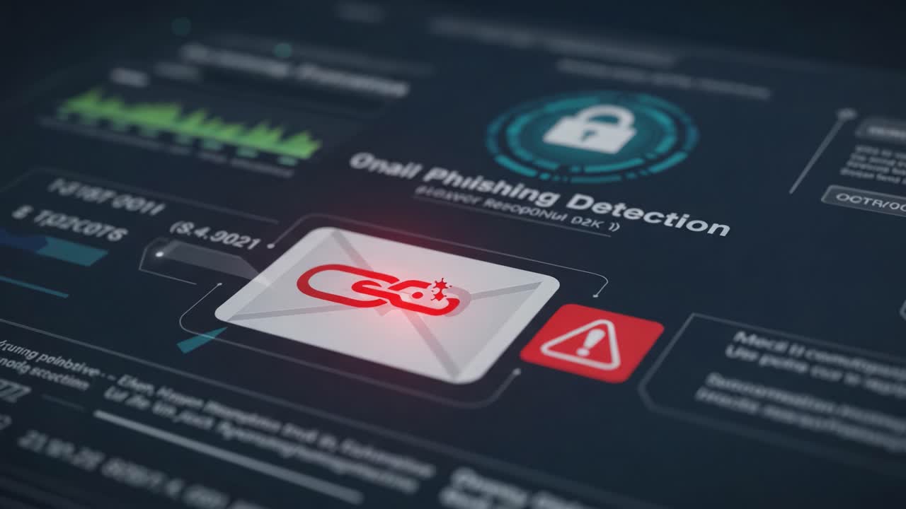 Advanced Phishing Detection Interface Showcasing Email Security Features with Warning Indicators Illustrating Cyber Threat Prevention Measures and Data Protection