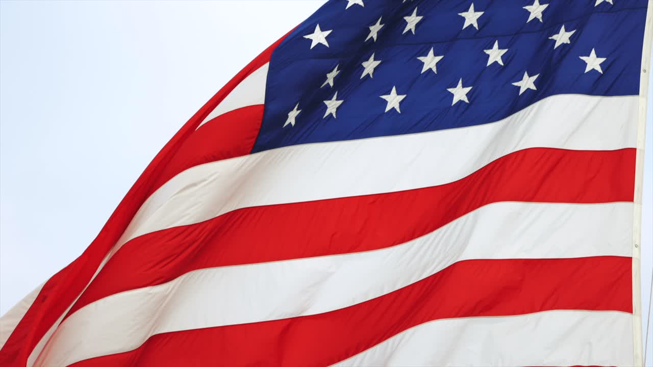 Slow Motion Windy American Flag 4k