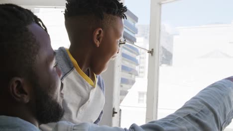 father and son at home