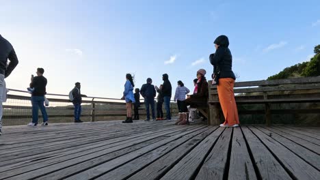 visitors enjoying the scenic view and taking photos