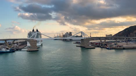 port of barcelona from a new boat cruise departure bridge