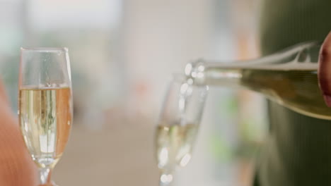 Champagne,-glass-and-pour-in-closeup