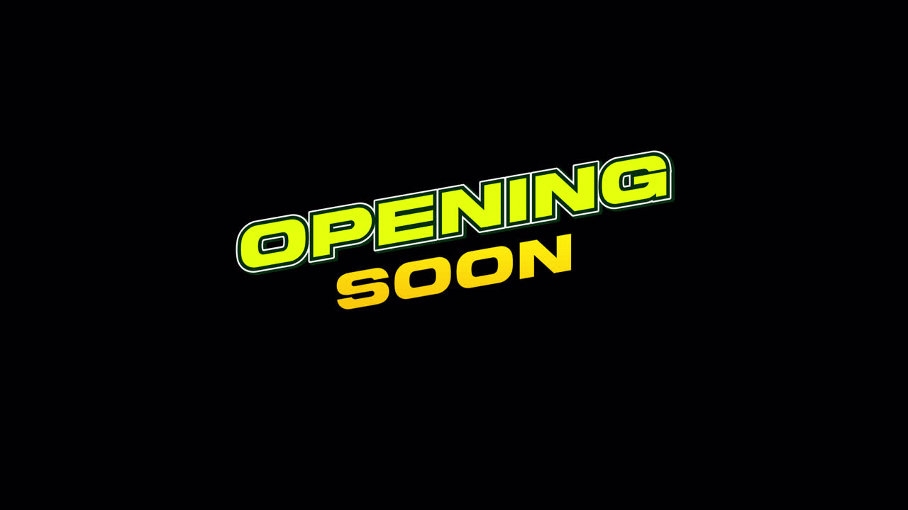 Opening Soon Text Animation on Black Background