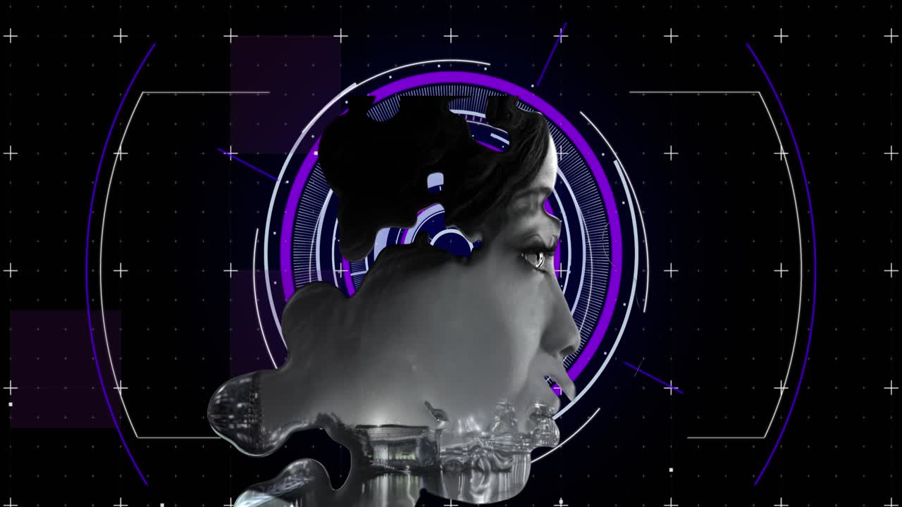 Animation of scope scanning and data processing over grey liquid