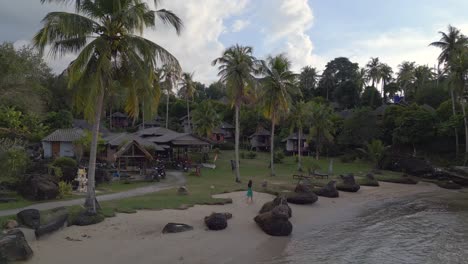 Frau,-Die-Abends-Allein-Am-Strand-Spazieren-Geht