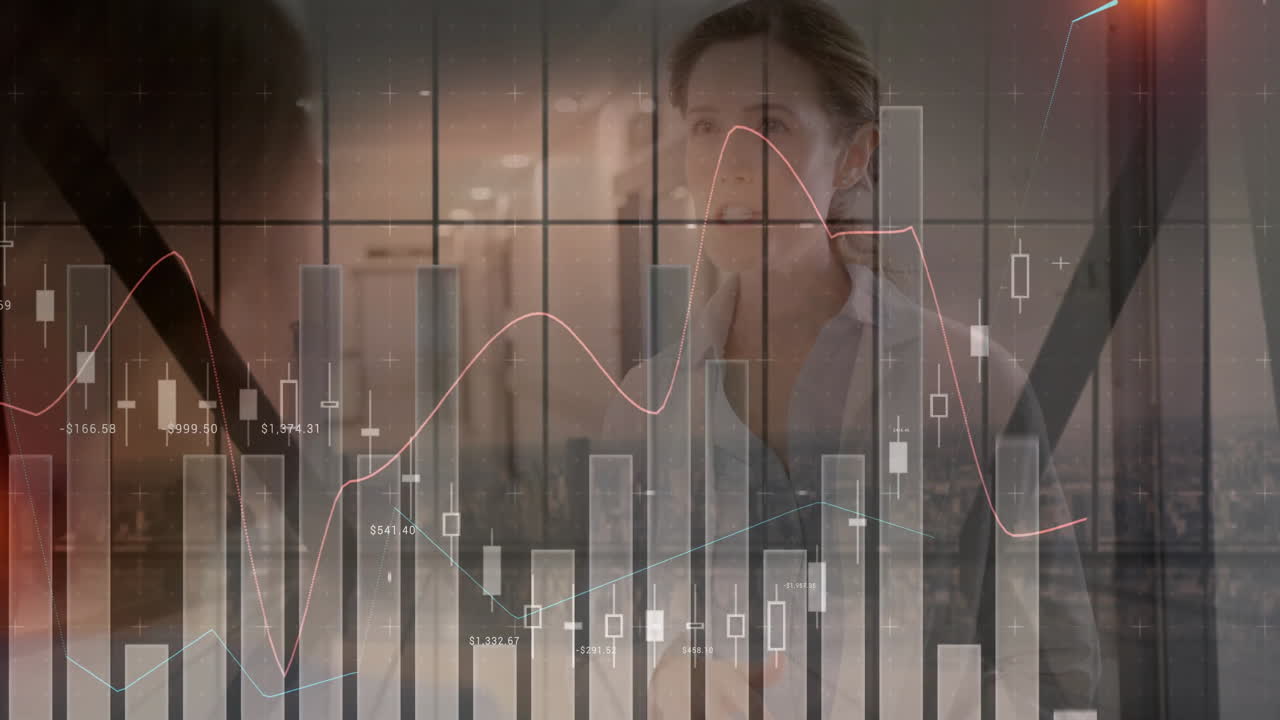 백인 여성 의사에 대한 통계 및 데이터 처리의 애니메이션