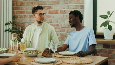 friends enjoying dinner