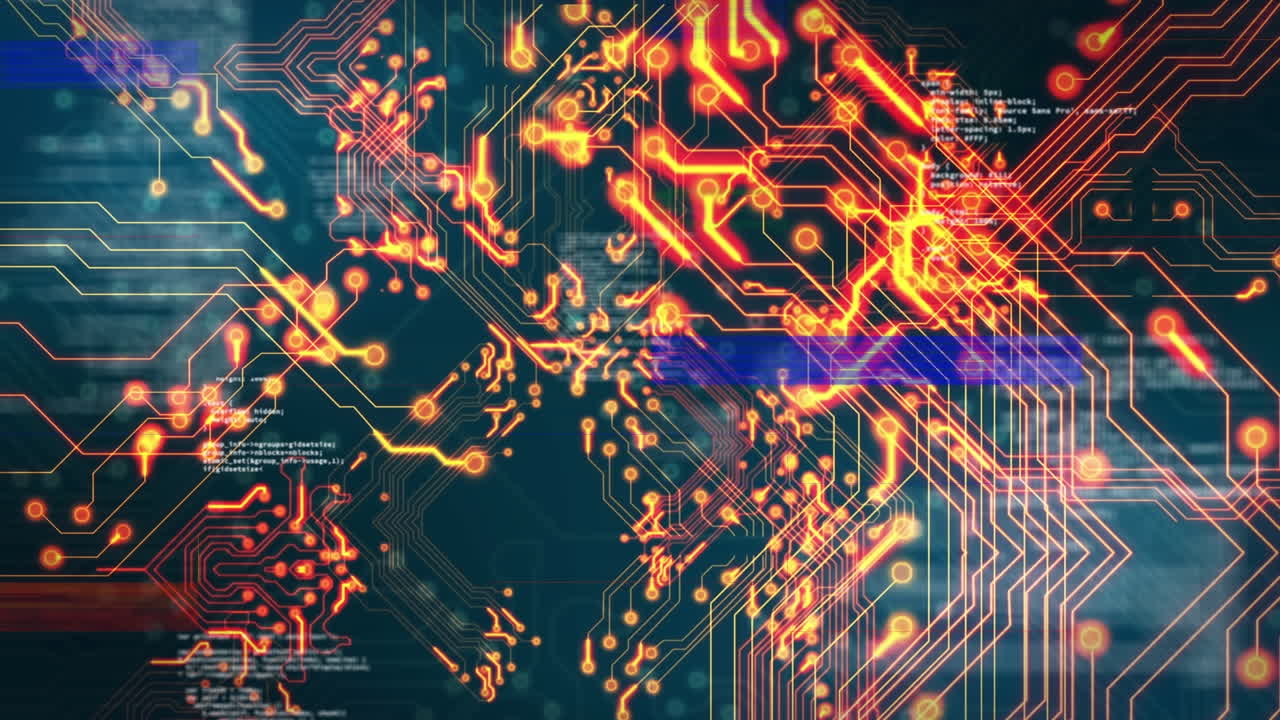 검은색 배경에 데이터 처리의 애니메이션