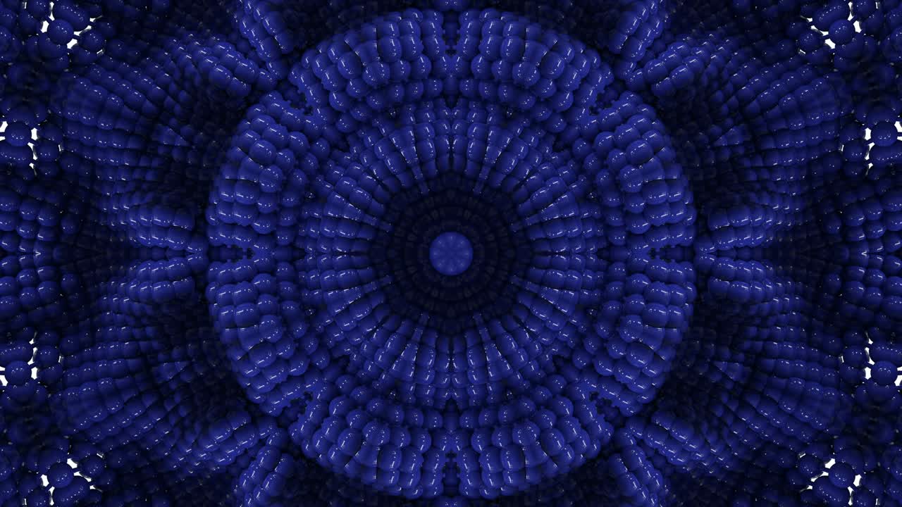 3d Looped balls texture. Abstract ornate decorative background. Hypnotic trendy kaleidoscope.