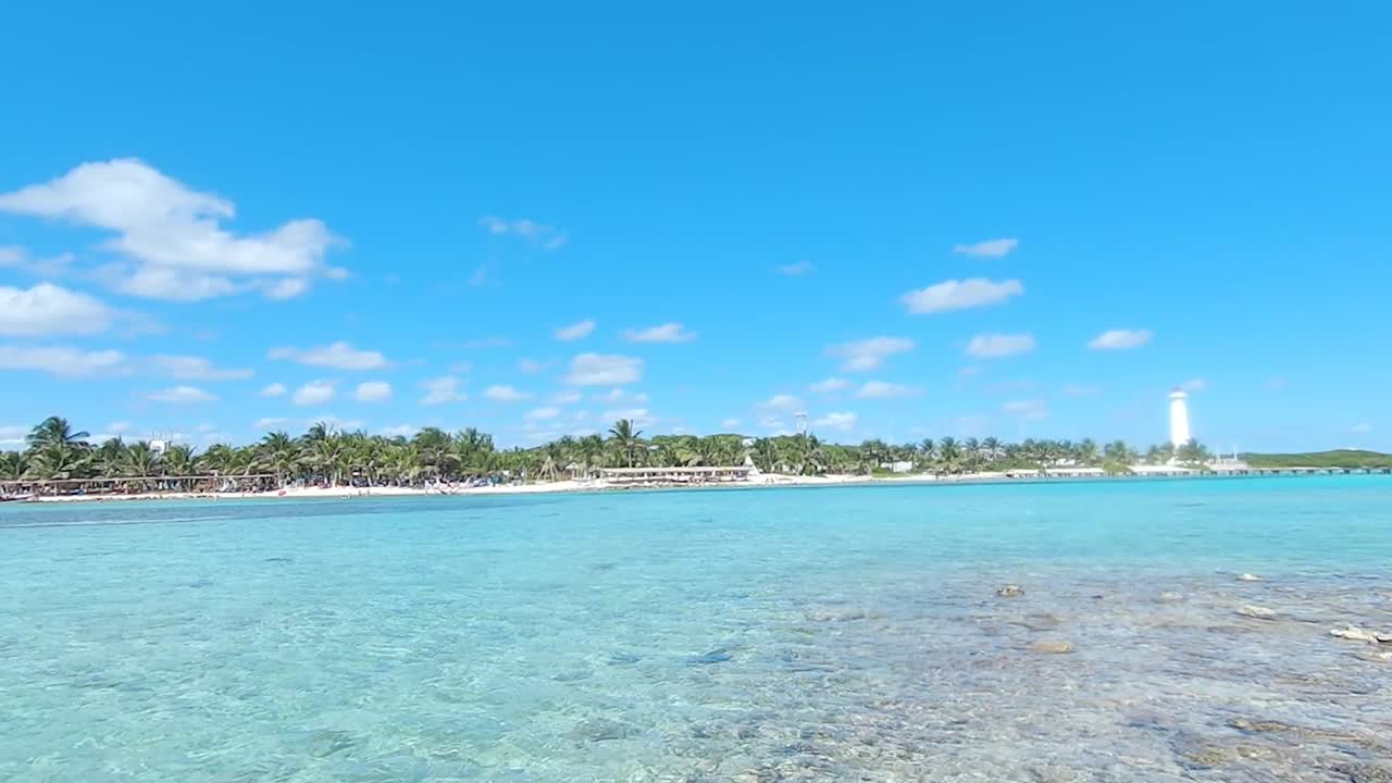 리비에라 마야, 킨타나로오, 멕시코의 열대 천상의 마하후알 해변 청록색 물